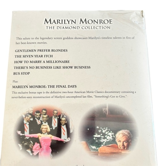 Marilyn Monroe The Diamond Collection VHS Set 6 Movies 2001 Boxed Set Sealed - Picture 3 of 3